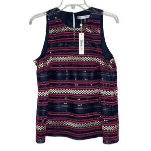 Trina Turk Women's 6 Sleeveless Sequin Top Multicolor NWT